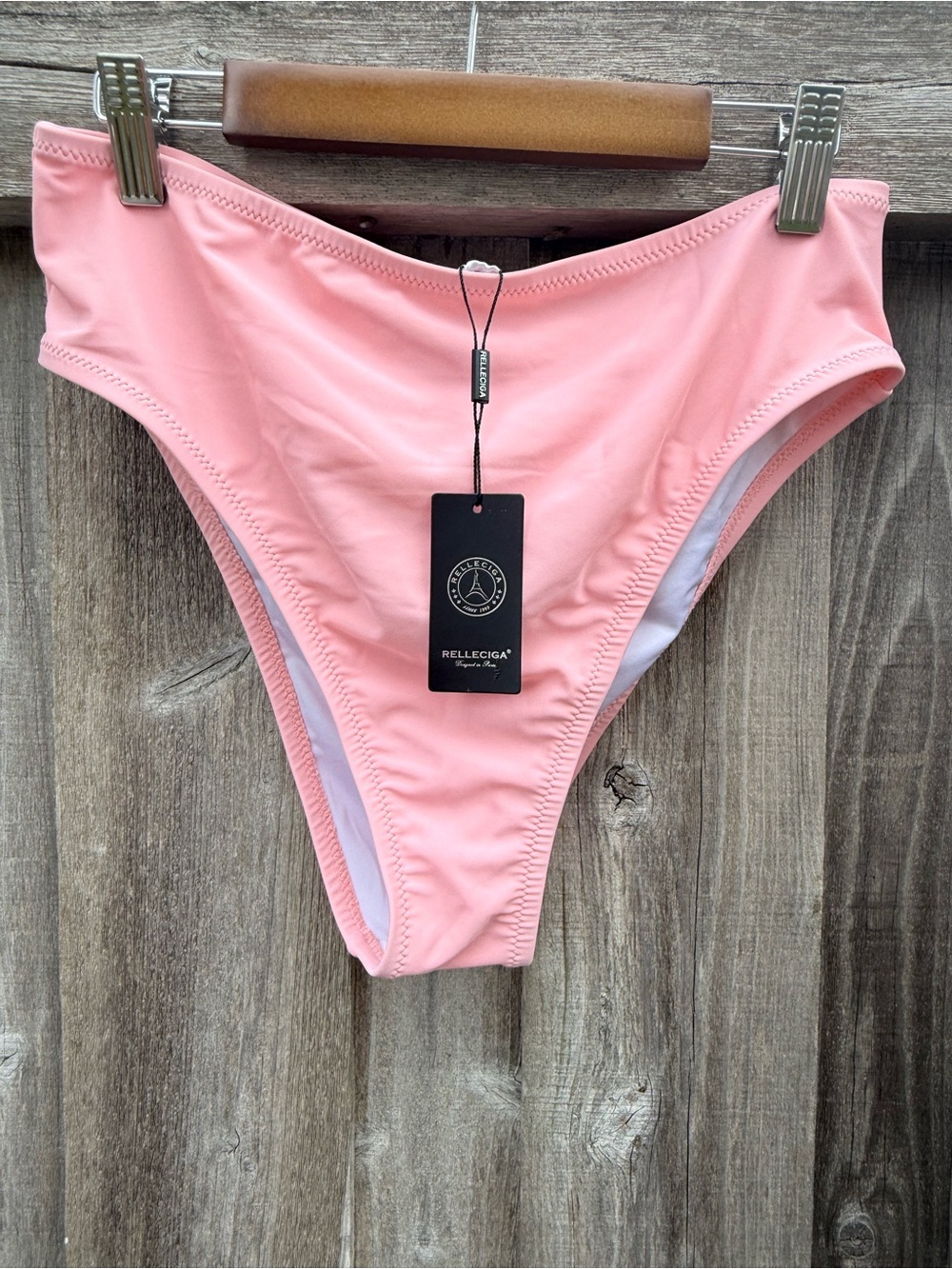 RELLECIGA Pink High Cut Bikini Bottom NWT Size Large
